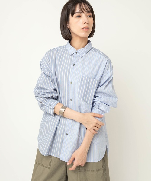 RNA-N（アールエヌエーエヌ）の「B2940 オーガニックコットンシャツ（シャツ/ブラウス・レディース・ライトグリーン/ライトブルー/ライトブラウン・FREE）」の8枚目の写真