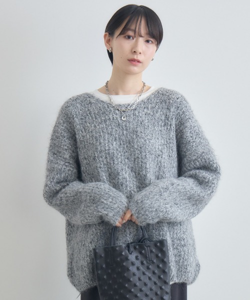 Paradise Picnic（パラダイスピクニック）の「カラーネップニット（ニット/セーター・レディース・オレンジ/ブルー/グレー・FREE）」の18枚目の写真