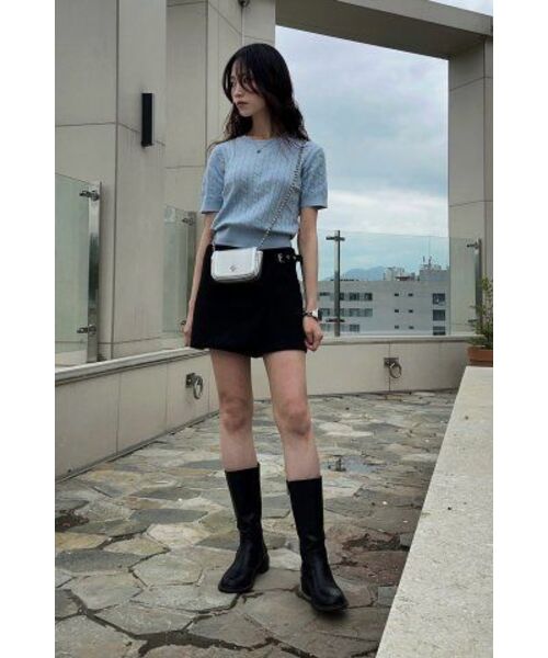 KIIMUIR(キミュア)の「(ウィメンズ) コットンラウンドケーブルハーフニット_スカイブルー(ニット/セーター・レディース・その他・FREE)」の6枚目の写真