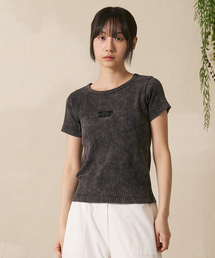 Sulfar Washing rib Muscle short sleeve Black