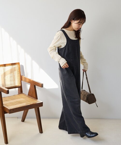 DISCOAT(ディスコート)の「デニムジップ使いサロペット(サロペット/オーバーオール・レディース・ネイビー/ブラック・FREE)」の21枚目の写真