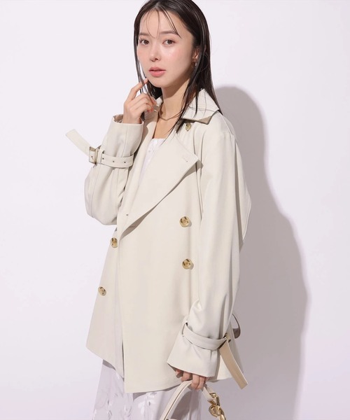 レザー切り替えミドルトレンチ（ダウンジャケット/コート）｜Mystrada