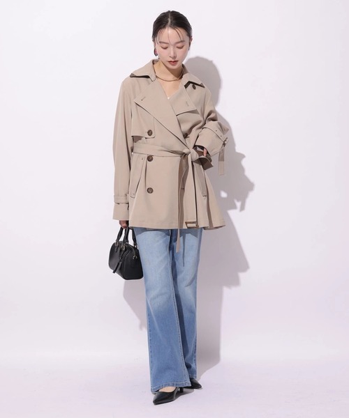 レザー切り替えミドルトレンチ（ダウンジャケット/コート）｜Mystrada