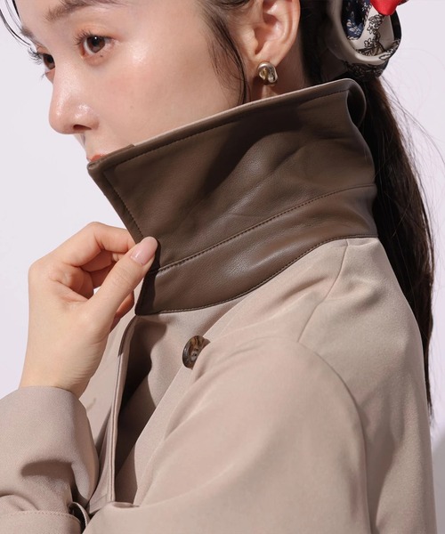 レザー切り替えミドルトレンチ（ダウンジャケット/コート）｜Mystrada