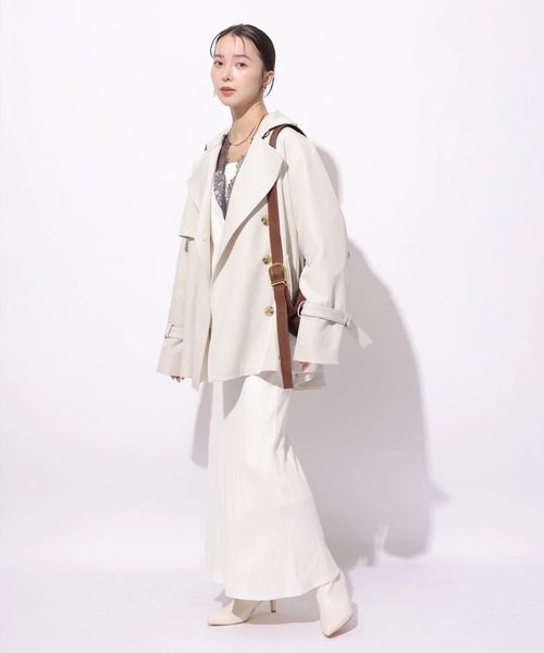 レザー切り替えミドルトレンチ（ダウンジャケット/コート）｜Mystrada