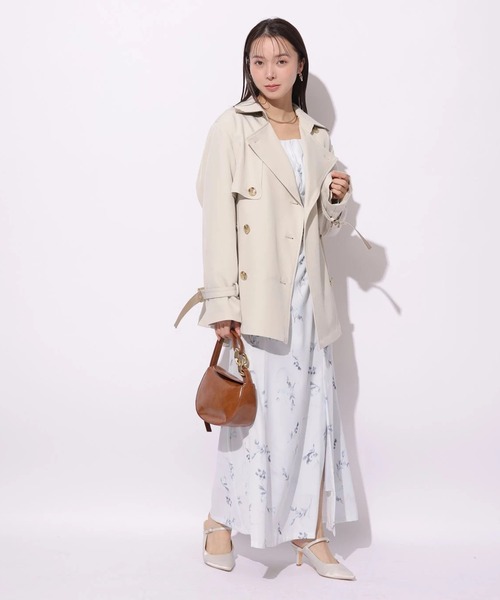 レザー切り替えミドルトレンチ（ダウンジャケット/コート）｜Mystrada