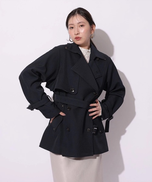 レザー切り替えミドルトレンチ（ダウンジャケット/コート）｜Mystrada