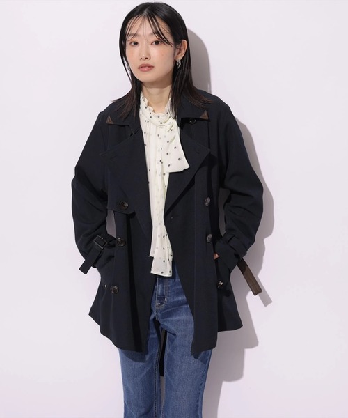 レザー切り替えミドルトレンチ（ダウンジャケット/コート）｜Mystrada