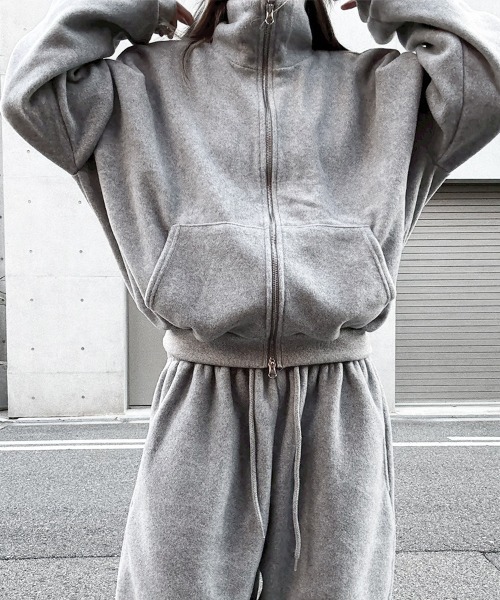 YACA(ヤーカ)の「Fleece Over Wide Pants/フリースオーバーワイドパンツ【unisex item】(スウェットパンツ・レディース・グレー/ブラウン・FREE)」の17枚目の写真