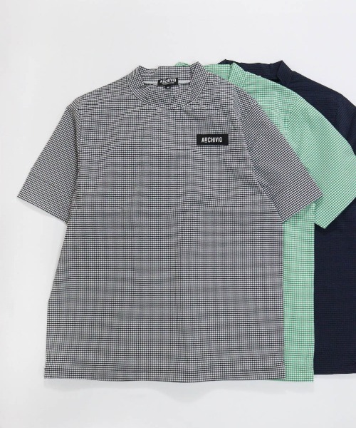 archivio(アルチビオ)の「<MENS>ギンガム冷感プルオーバー(Tシャツ/カットソー・メンズ・ブラック/グリーン/ネイビー・LL/L/M)」の2枚目の写真