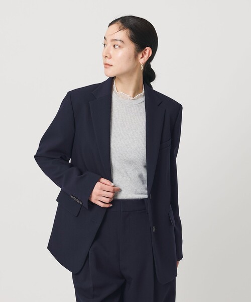 BEAUTY&YOUTH UNITED ARROWS（ビューティーアンドユースユナイテッドアローズ）の「ポリエステルブレンド ツイル テーラードジャケット（テーラードジャケット・レディース・ネイビー・S/M）」の2枚目の写真