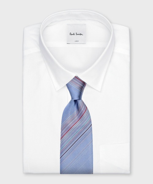 Paul Smith（ポールスミス）の「マルチカラー レジメンタル タイ【160010 552MJ】（ネクタイ・メンズ・サックスブルー/ブルーグリーン/ネイビー・FREE）」の5枚目の写真