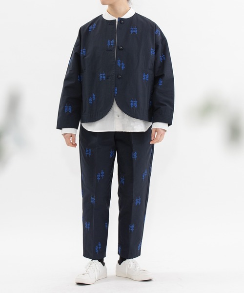 新品‼️nop de nod.ノップドゥノッド.ノーカラージャケット/ナチュラン グログラン刺繍ノーカラージャケット（ノーカラージャケット）｜nop de