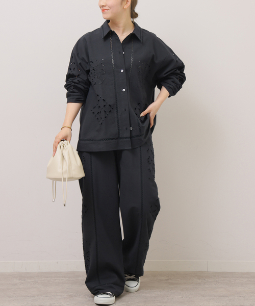 JOURNAL STANDARD relume（ジャーナルスタンダード　レリューム）の「［26SS新作］カットワークエンブロイダリーパンツ（その他パンツ・レディース・ブラック/アイボリー・FREE）」の19枚目の写真