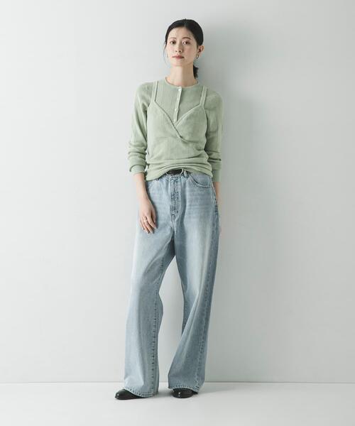 URBAN RESEARCH（アーバンリサーチ）の「パターンメッシュニットキャミソール（ニット/セーター・レディース・ミント/オフホワイト/グレー・FREE）」の16枚目の写真