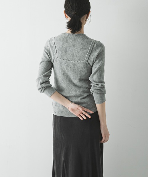 URBAN RESEARCH（アーバンリサーチ）の「パターンメッシュニットキャミソール（ニット/セーター・レディース・ミント/オフホワイト/グレー・FREE）」の12枚目の写真