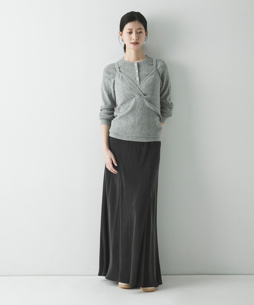 URBAN RESEARCH（アーバンリサーチ）の「パターンメッシュニットキャミソール（ニット/セーター・レディース・ミント/オフホワイト/グレー・FREE）」の13枚目の写真