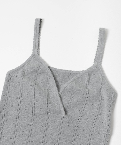 URBAN RESEARCH（アーバンリサーチ）の「パターンメッシュニットキャミソール（ニット/セーター・レディース・ミント/オフホワイト/グレー・FREE）」の18枚目の写真