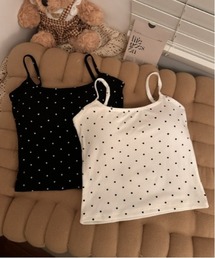 Vini（ヴィニ）の「ドットキャミソールトップス（胸パッド入り）（キャミソール）」