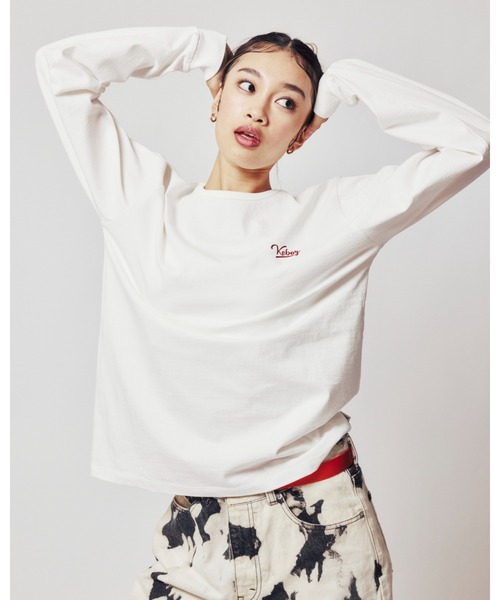 KEBOZ（ケボズ）の「CR L/S TEE（Tシャツ/カットソー・レディース・ブラック/ホワイト/レッド・FREE）」の6枚目の写真