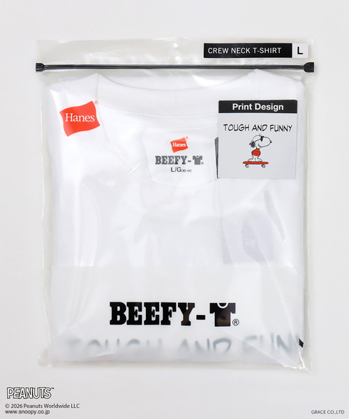 HANES(ヘインズ)の「【Hanes/ヘインズ】メンズ ビーフィー PEANUTS x BEEFY-T クルーネックTシャツ(Tシャツ/カットソー・メンズ・ヘザーグレー/ブラック/ネイビー/ホワイト・XS/S/M/L/XL)」の10枚目の写真
