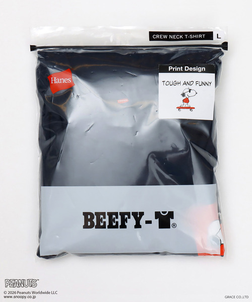 HANES(ヘインズ)の「【Hanes/ヘインズ】メンズ ビーフィー PEANUTS x BEEFY-T クルーネックTシャツ(Tシャツ/カットソー・メンズ・ヘザーグレー/ブラック/ネイビー/ホワイト・XS/S/M/L/XL)」の16枚目の写真
