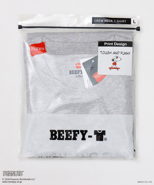 HANES(ヘインズ)の「【Hanes/ヘインズ】メンズ ビーフィー PEANUTS x BEEFY-T クルーネックTシャツ(Tシャツ/カットソー・メンズ・ヘザーグレー/ブラック/ネイビー/ホワイト・XS/S/M/L/XL)」の22枚目の写真