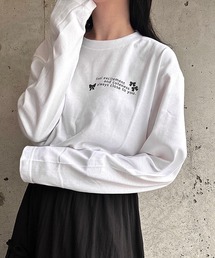 胸元ワンポイントデザインロンT/長袖Tシャツ