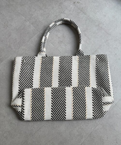 Chez toi(シェトワ)の「MIX/ストライプ柄トート(トートバッグ・レディース・オレンジ/ブラック/ブラウン・FREE)」の11枚目の写真