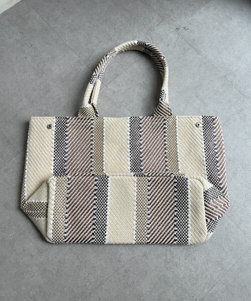 Chez toi(シェトワ)の「MIX/ストライプ柄トート(トートバッグ・レディース・オレンジ/ブラック/ブラウン・FREE)」の21枚目の写真