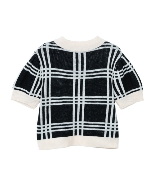 U.S. POLO ASSN.(ユーエスポロアッスン)の「【Ada.別注 U.S. POLO ASSN】チェック ショート丈 サマーニットポロシャツ(ポロシャツ・レディース・ブラック/ネイビー/ピンク/アイボリー・FREE)」の8枚目の写真