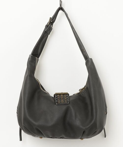 ONE DAY KMC (ワンデイケーエムシー)の「HERB/Two Pockets Moon Bag/2ポケットムーンバッグ(ショルダーバッグ・レディース・ダークブラウン/ブラック・FREE)」の3枚目の写真