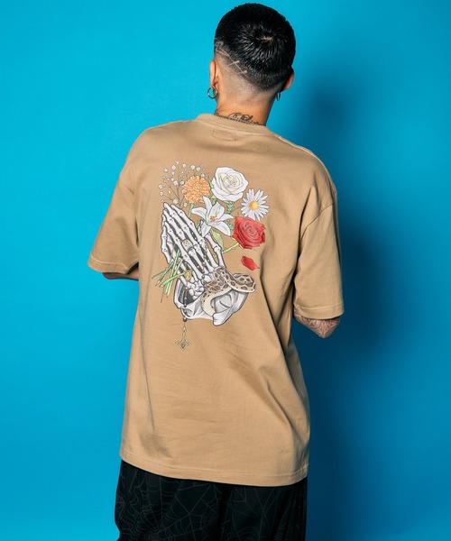 Subciety(サブサエティ)の「Flower praying hands tee(Tシャツ/カットソー・メンズ・ブラック/サンドベージュ/ホワイト・SMALL/MEDIUM/LARGE/X-LARGE/XX-LARGE)」の14枚目の写真