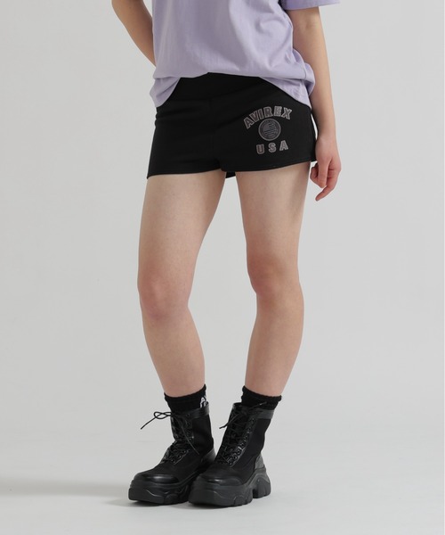 AVIREX(アヴィレックス)の「《直営店限定》VARSITY FLAG SHORT PANTS(スウェットパンツ・レディース・オフホワイト/ブラック・S/M)」の8枚目の写真