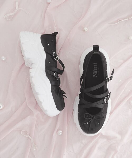 MAJESTIC LEGON（マジェスティックレゴン）の「キラキラサテンバレエスニーカー（スニーカー・レディース・アイボリー/ピンク/ブラック・LARGE/MEDIUM/SMALL/X-LARGE）」の15枚目の写真