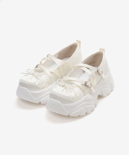 MAJESTIC LEGON（マジェスティックレゴン）の「キラキラサテンバレエスニーカー（スニーカー・レディース・アイボリー/ピンク/ブラック・LARGE/MEDIUM/SMALL/X-LARGE）」の16枚目の写真