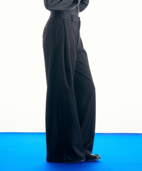 SELLE GLANT（セレグランテ）の「DUNGAREE DESIGN TUCK WIDE PANTS/ダンガリーデザインタックワイドパンツ（スラックス・メンズ・ダークブラウン/ブラック/インディゴブルー・LARGE/MEDIUM/SMALL）」の11枚目の写真