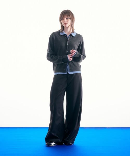 SELLE GLANT（セレグランテ）の「DUNGAREE DESIGN TUCK WIDE PANTS/ダンガリーデザインタックワイドパンツ（スラックス・メンズ・ダークブラウン/ブラック/インディゴブルー・LARGE/MEDIUM/SMALL）」の15枚目の写真