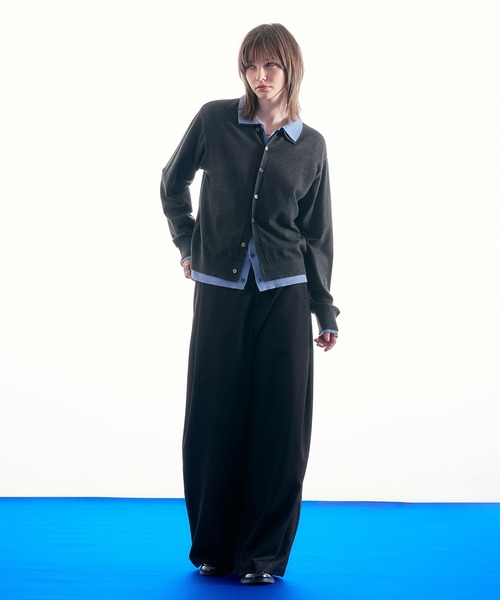 SELLE GLANT（セレグランテ）の「DUNGAREE DESIGN TUCK WIDE PANTS/ダンガリーデザインタックワイドパンツ（スラックス・メンズ・ダークブラウン/ブラック/インディゴブルー・LARGE/MEDIUM/SMALL）」の16枚目の写真