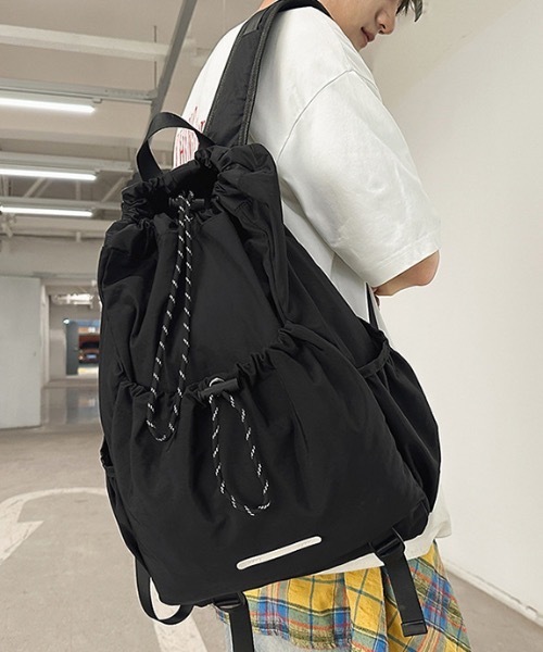 Teem Store(チームストア)の「大容量 アウトポケットバックパック(バックパック/リュック・レディース・グリーン/ブラック/グレー・F)」の8枚目の写真