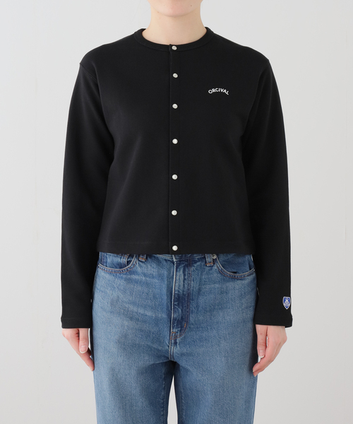ORCIVAL(オーシバル)の「ORCIVAL/オーシバル スナップカーディガン OR-C0435(Tシャツ/カットソー・レディース・アイボリー/ブラック・FREE)」の1枚目の写真