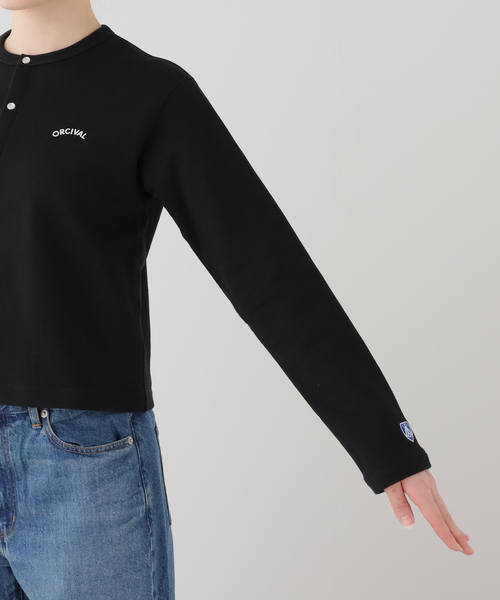 ORCIVAL(オーシバル)の「ORCIVAL/オーシバル スナップカーディガン OR-C0435(Tシャツ/カットソー・レディース・アイボリー/ブラック・FREE)」の5枚目の写真