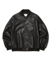 1993STUDIO（1993スタジオ）の「スタジオレザーバーシティジャケット_ブラック（スタジャン）」