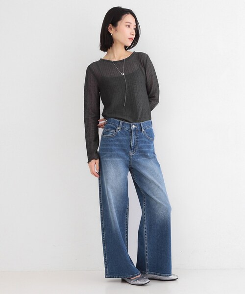 OPAQUE.CLIP(オペークドットクリップ)の「ラッセルレーストップス【洗濯機OK】(Tシャツ/カットソー・レディース・チャコールグレー/ホワイト・38/40/42)」の16枚目の写真
