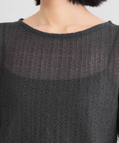 OPAQUE.CLIP(オペークドットクリップ)の「ラッセルレーストップス【洗濯機OK】(Tシャツ/カットソー・レディース・チャコールグレー/ホワイト・38/40/42)」の7枚目の写真