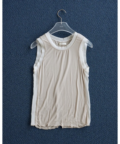 anuke（アンヌーク）の「Bicolor Tank Top（タンクトップ・レディース・アイボリー/チャコールグレー・FREE）」の15枚目の写真