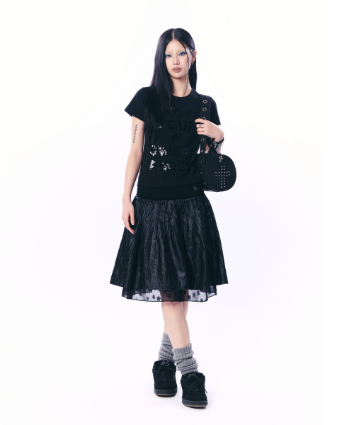 SETUP-EXE(セットアップイーエックスイー)の「CHIFFON LAYERED SKIRT / BLACK(スカート・レディース・その他・OS)」の2枚目の写真