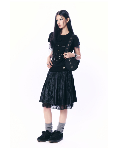 SETUP-EXE(セットアップイーエックスイー)の「CHIFFON LAYERED SKIRT / BLACK(スカート・レディース・その他・OS)」の3枚目の写真