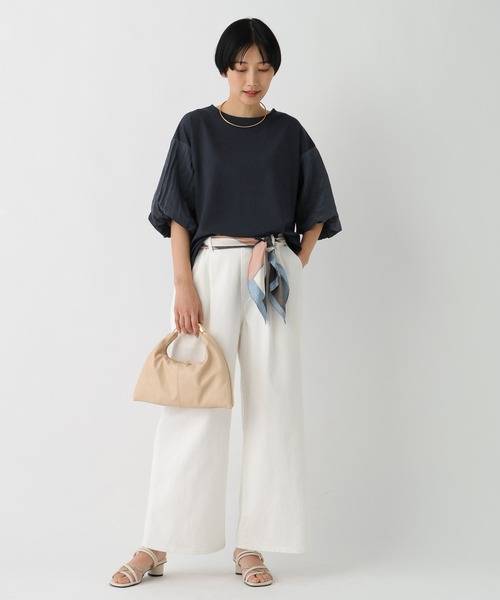 Elura（エルーラ）の「ドレスアップ袖コンプルオーバー/643321（Tシャツ/カットソー・レディース・ホワイト/ネイビー/ライトブルー・LARGE/MEDIUM）」の12枚目の写真