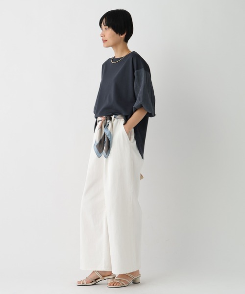 Elura（エルーラ）の「ドレスアップ袖コンプルオーバー/643321（Tシャツ/カットソー・レディース・ホワイト/ネイビー/ライトブルー・LARGE/MEDIUM）」の14枚目の写真